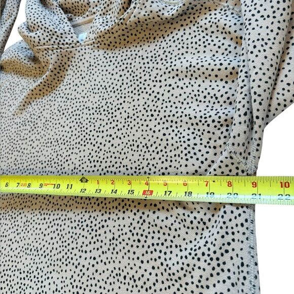 Abercrombie & Fitch Soft Collection Hooded Sweatshirt Tan Black Dots Womens Med - Picture 14 of 14